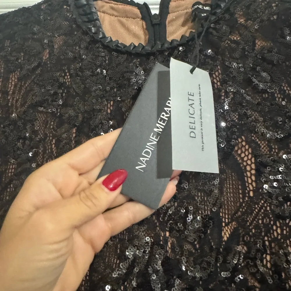 NADINE MERABI Black Sequin Jumpsuit - Picture 4 of 4